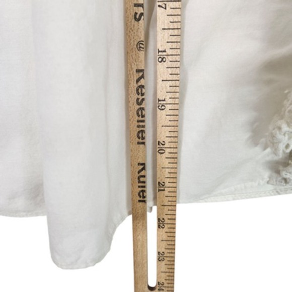 ULLA JOHNSON Blouse Womens 4 White Lily Lace Ruffle Boho Long Sleeve Cotton Top - Picture 15 of 16